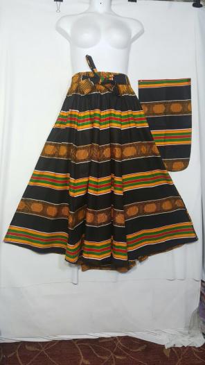 African DASHIKI WRAP SKIRT