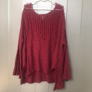 Burgundy oversized open Knit Sweater