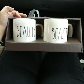 rae dunn beauty and beast mug set