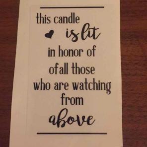 Memorial Candle Label