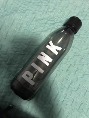 BNWT PINK Water Bottle Black And Clear