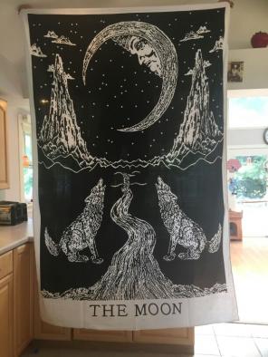 Wolf and moon tapestry