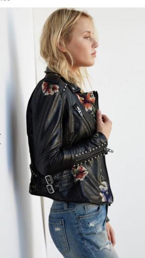 Blank NYC Embroidered Motocycle Jacket