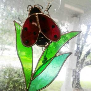 Lady Bug Suncatcher w/ Suction Cup