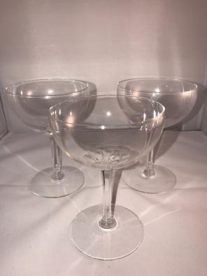 3 Antique 100+ Champagne Wine Glasses