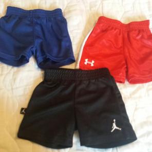 3 pr of 6/9 month boy shorts (Jordan UA)