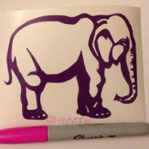 Purple Elephant Decal