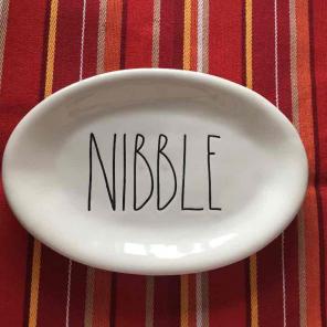 Rae Dunn NIBBLE Snack Oval Plate