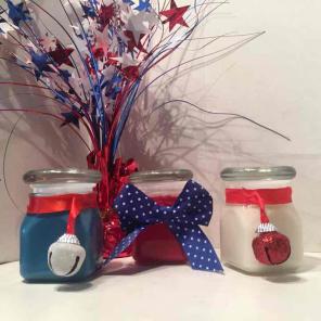 Three 4th of July candles