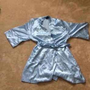 Blue silky robe. S/M