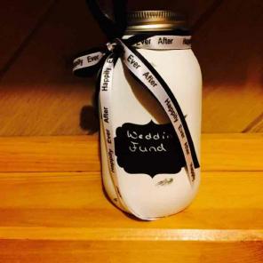 Mason jar , piggy bank , wedding fund