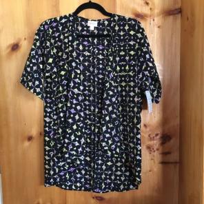 Lularoe Sz 3 Bianka Kimono Black Print