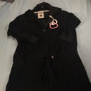 Vs pink Velour Hooded Beach Cover Up SM