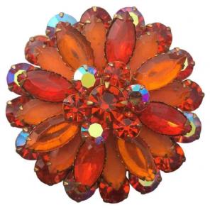 Vintage Orange Flower Pin