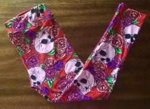 LuLaRoe Red Flower Skulls Unicorn