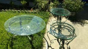 Glass top tables