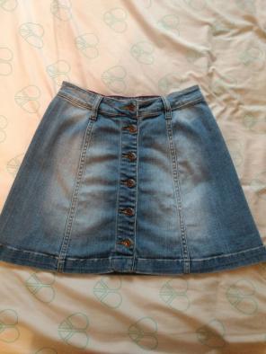 Denim button up skirt