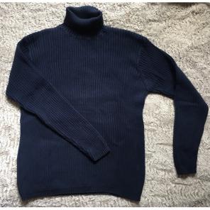 H&M Sz Large Navy Ribbed Sweater