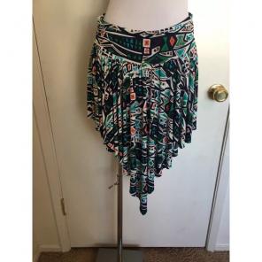 Multi Color Tiered Stretch Skirt Large
