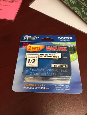 Brother TZE2312PK 1/2" Labels, 2 Pack