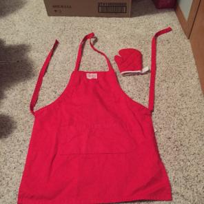 Kids Red Apron And Oven Mit