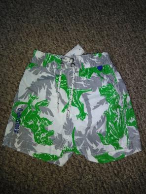 NWT baby Gap swim trunks dinosaur 12-18M