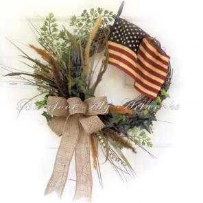 Rustic Americana Wreath Summer July 4th