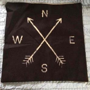 Directional compass pillow cover