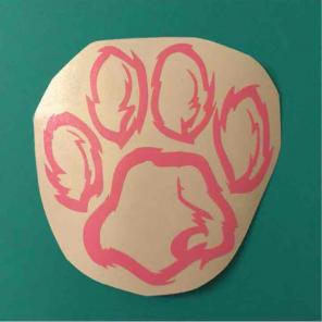 Pink Jagged Paw Decal