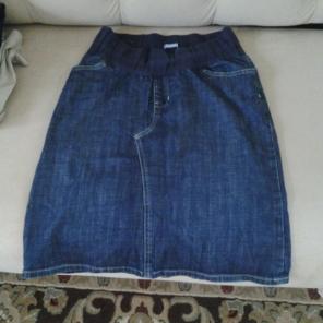 Maternity Skirt size M Jean and Plaid