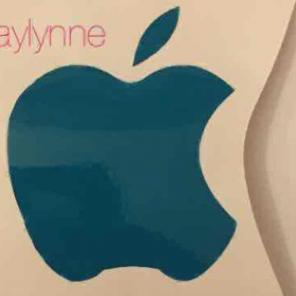 Teal Apple Decal