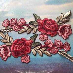 X2 rose decal floral patches