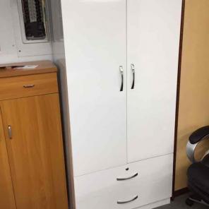 2 doors white armoire