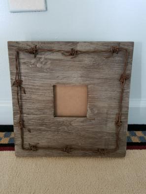 BARB WIRE PICTURE FRAME NICE
