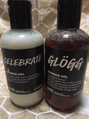 Used LUSH Shower Gels Celebrate & Glogg