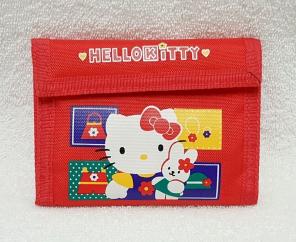 Hello Kitty Tri fold velcro red wallet