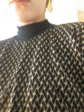 Retro Gold and Black Turtleneck Sweater