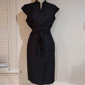 CK Chambray Navy Black Suit Dress Blazer
