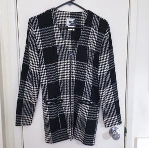 Vintage Black And White Blazer Jacket