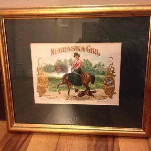 Nebraska girl cigar top framed