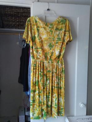 Retro 1950's Nylon Dress 38"b Mod As Is