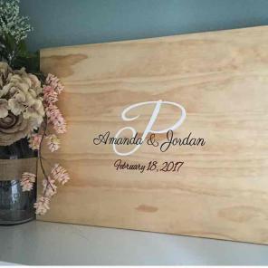 Rustic wooden guestbook