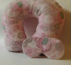Pink Elephant Neck Pillow Set