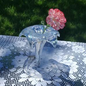 Beautiful hand blown iridescent Bud vase