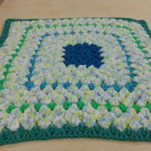 Soft blue green baby throw