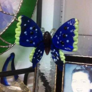 Blown Glass Pot Perch last Butterfly