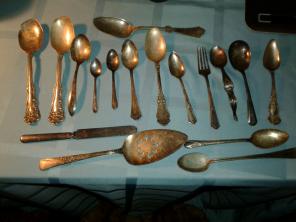 Antique silver plated silverware