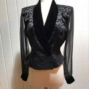 J. R. Nites Black Blouse W/scroll Work