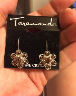 New Brown&Silver Crystal Earrings