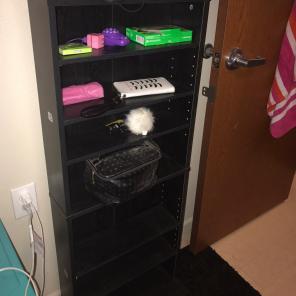 Black storage shelf